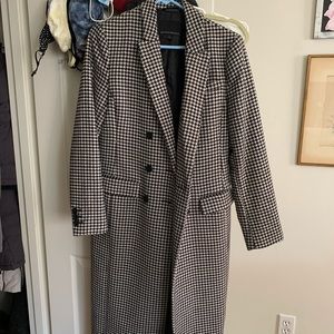Black and white houndstooth, long jacket